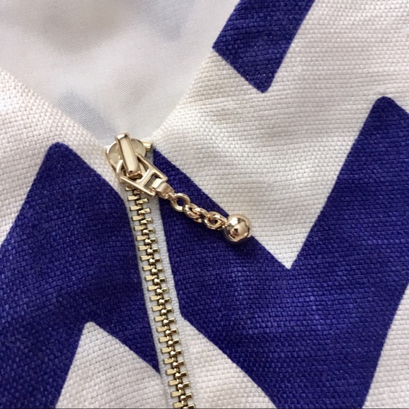 Kate Spade Blue & White Chevron Sheath Dress, 6 - Picture 5 of 8